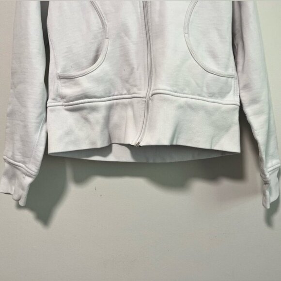 Lululemon White Full Zip Scuba Hoodie - Size 10 - Picture 8 of 15